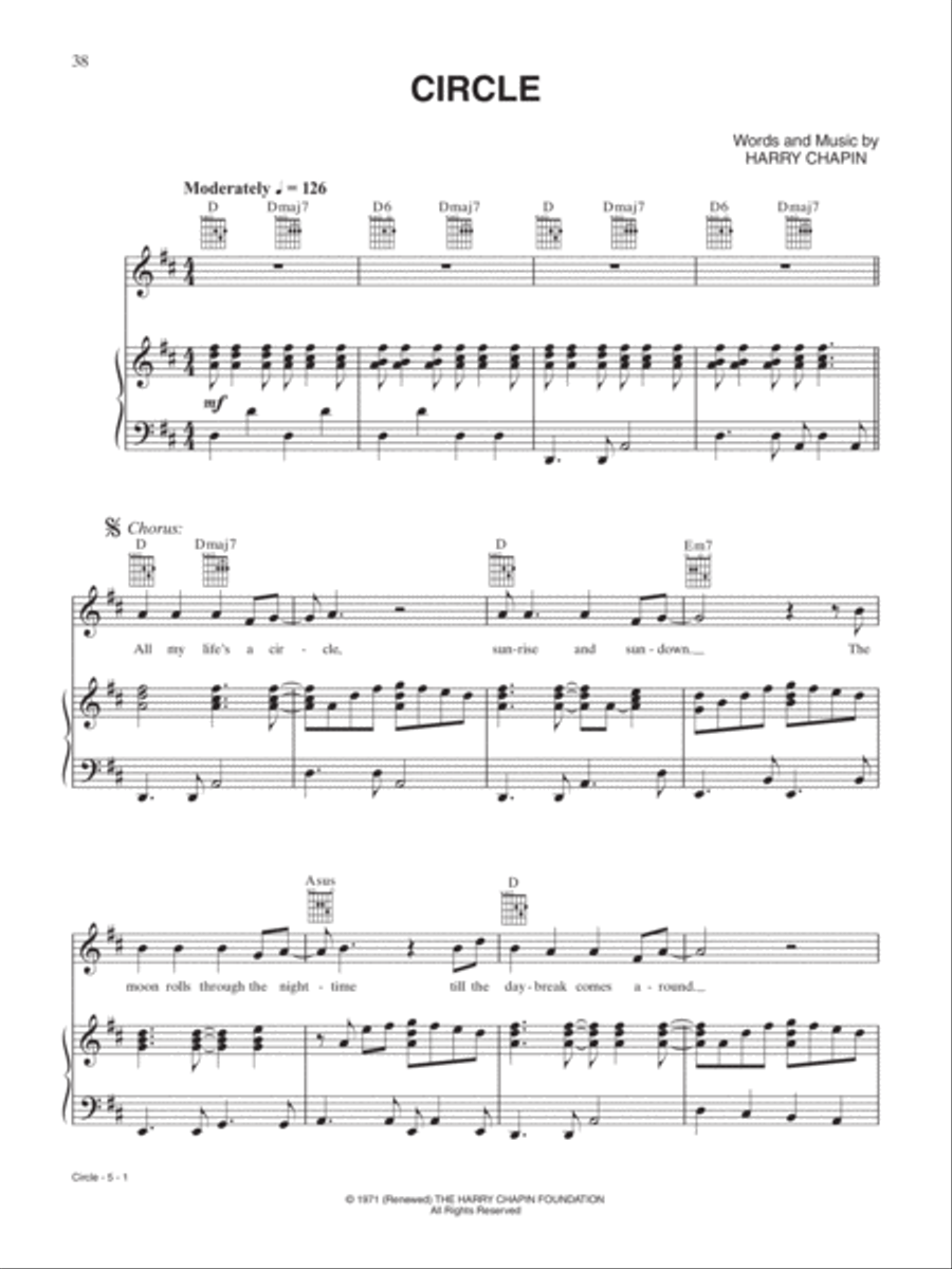 Circle Piano, Vocal, Guitar scores gallery preview page 1