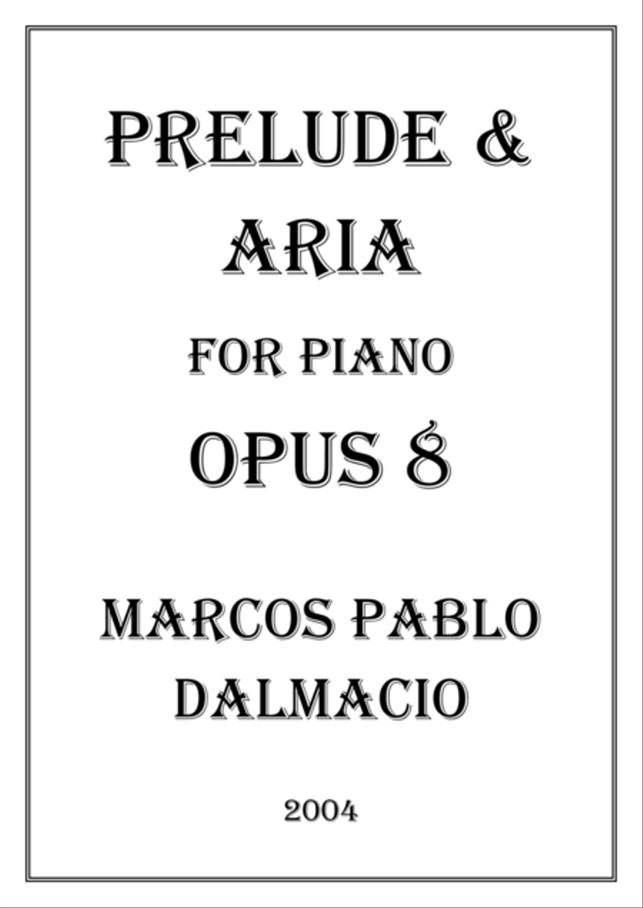 Prelude & Aria para Piano Opus 8 Piano Solo scores gallery preview page 1