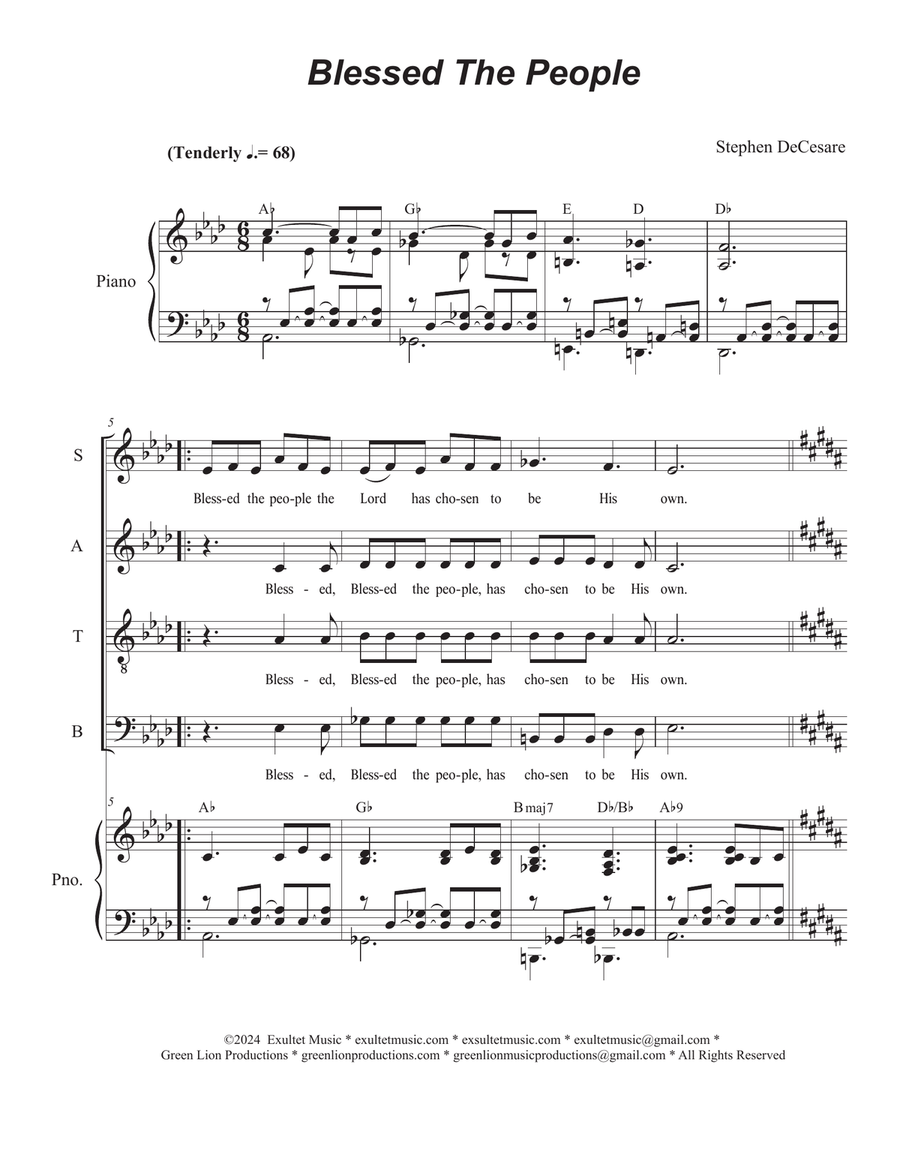 Blessed The People (SATB) 4-Part scores gallery preview page 1