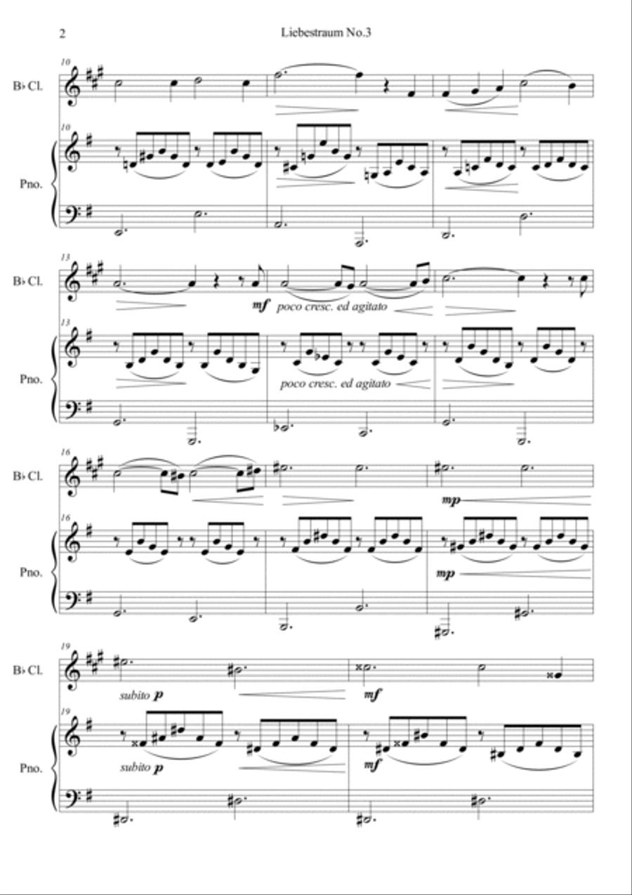 Liebestraum, S.541 No.3 in G Clarinet Solo scores gallery preview page 2
