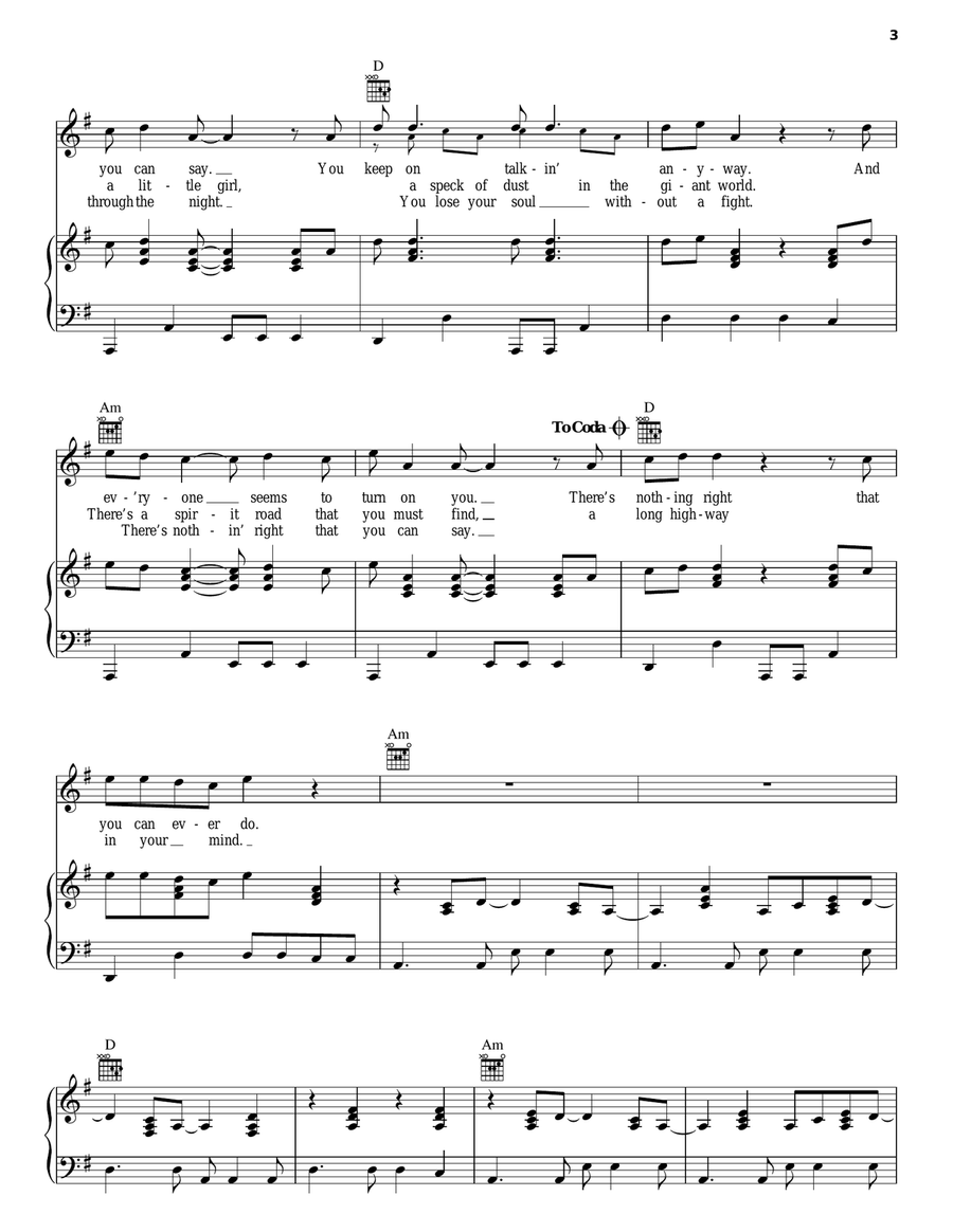 Spirit Road Spirit Road Piano, Vocal, Guitar scores gallery preview page 3
