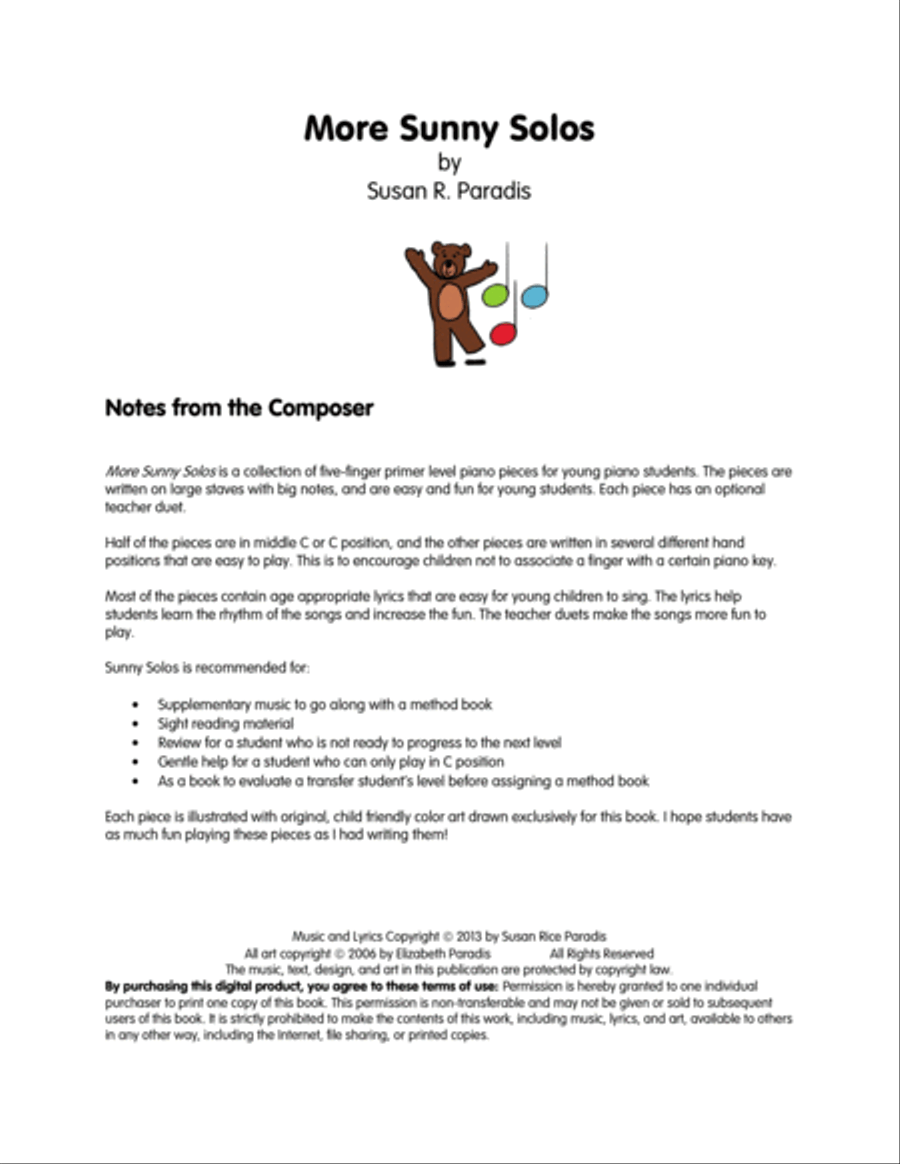 More Sunny Solos Piano Method scores gallery preview page 2