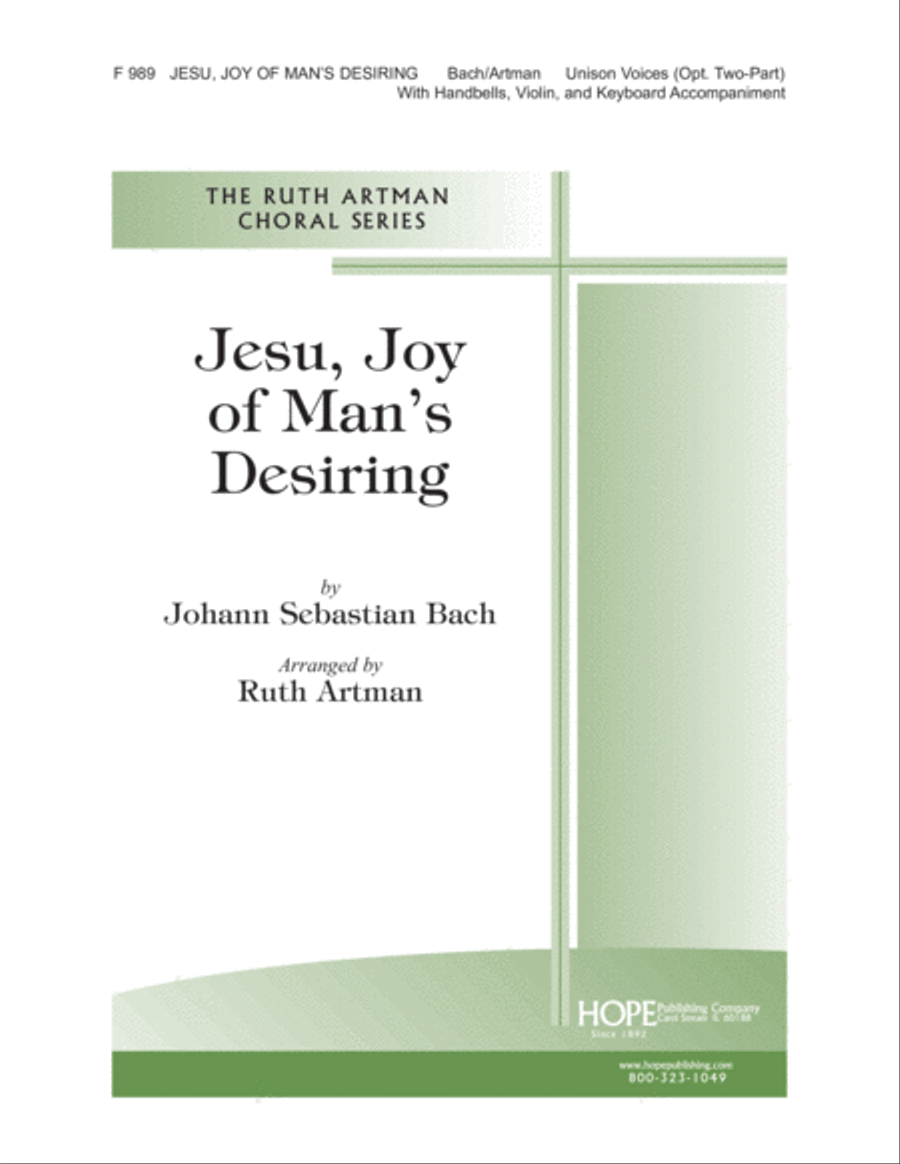 Jesu, Joy of Man's Desiring Unison Choir scores gallery preview page 1