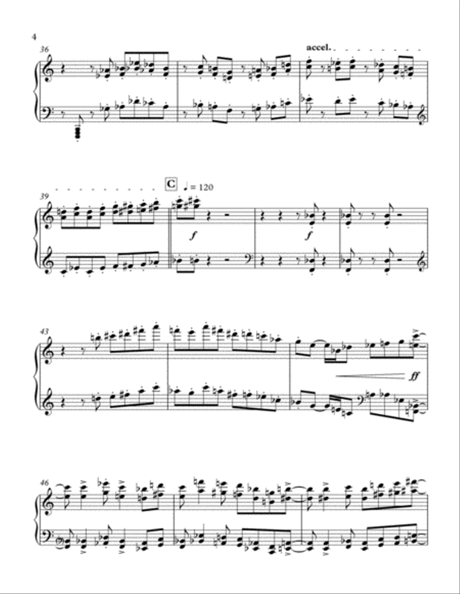 glitter-in-G, not gold for Alto Saxophone, Tenor Saxophone and Piano - Piano Part Small Ensemble scores gallery preview page 4