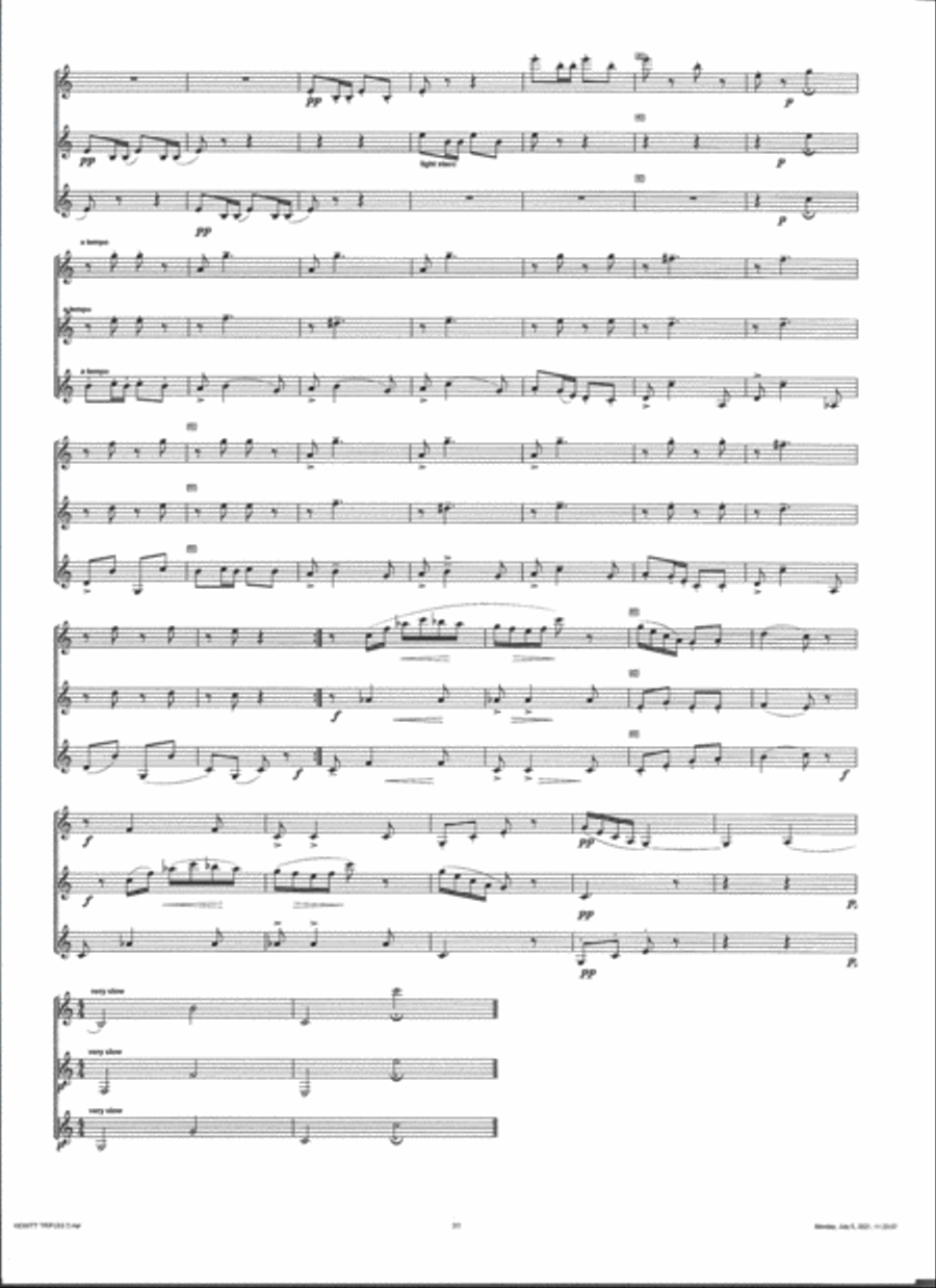 Four Trifles (1906) by Thomas James Hewitt for Clarinet Trio (2 Bb & Bass) Clarinet Trio scores gallery preview page 5