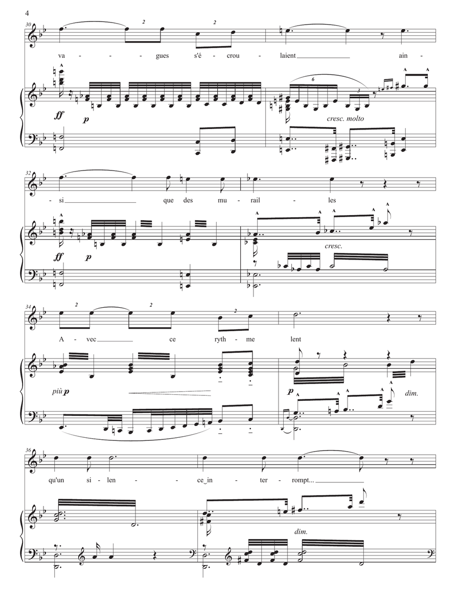 DUPARC: La vague et la cloche (transposed to G minor) Voice scores gallery preview page 5