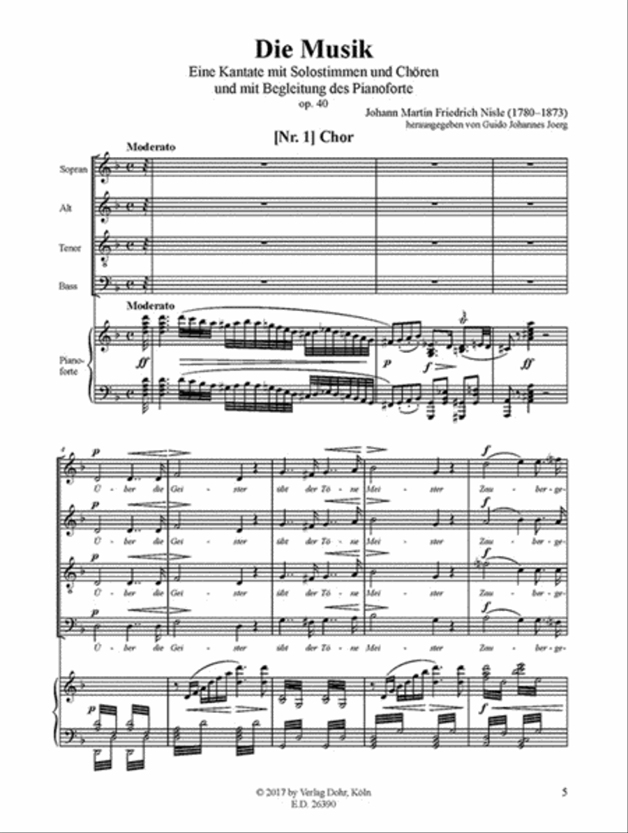 Die Musik op. 40 -Eine Kantate mit Solo-Stimmen und Chören und mit Begleitung des Pianoforte- Piano scores gallery preview page 2