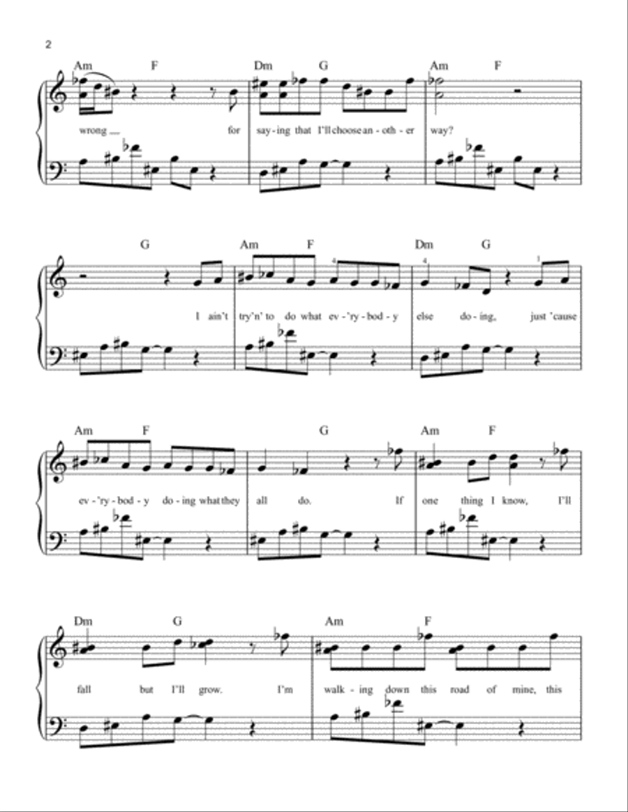 Am I Wrong Easy Piano scores gallery preview page 2