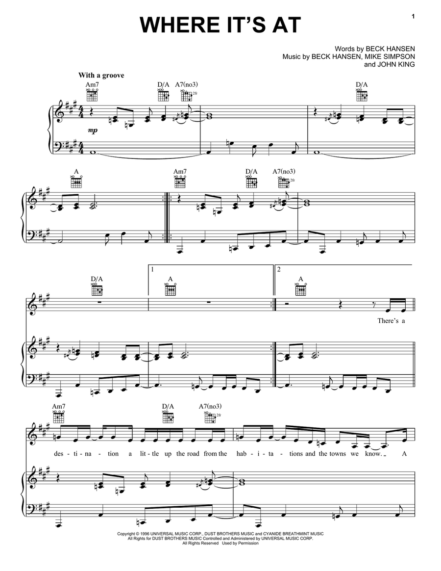 Where It's At Where It's At Acoustic Guitar scores gallery preview page 1