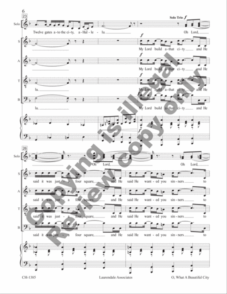 O, What a Beautiful City O, What a Beautiful City Choir scores gallery preview page 6