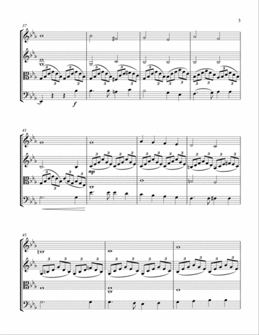 Beneath the Cross of Jesus, for String Quartet String Quartet scores gallery preview page 3
