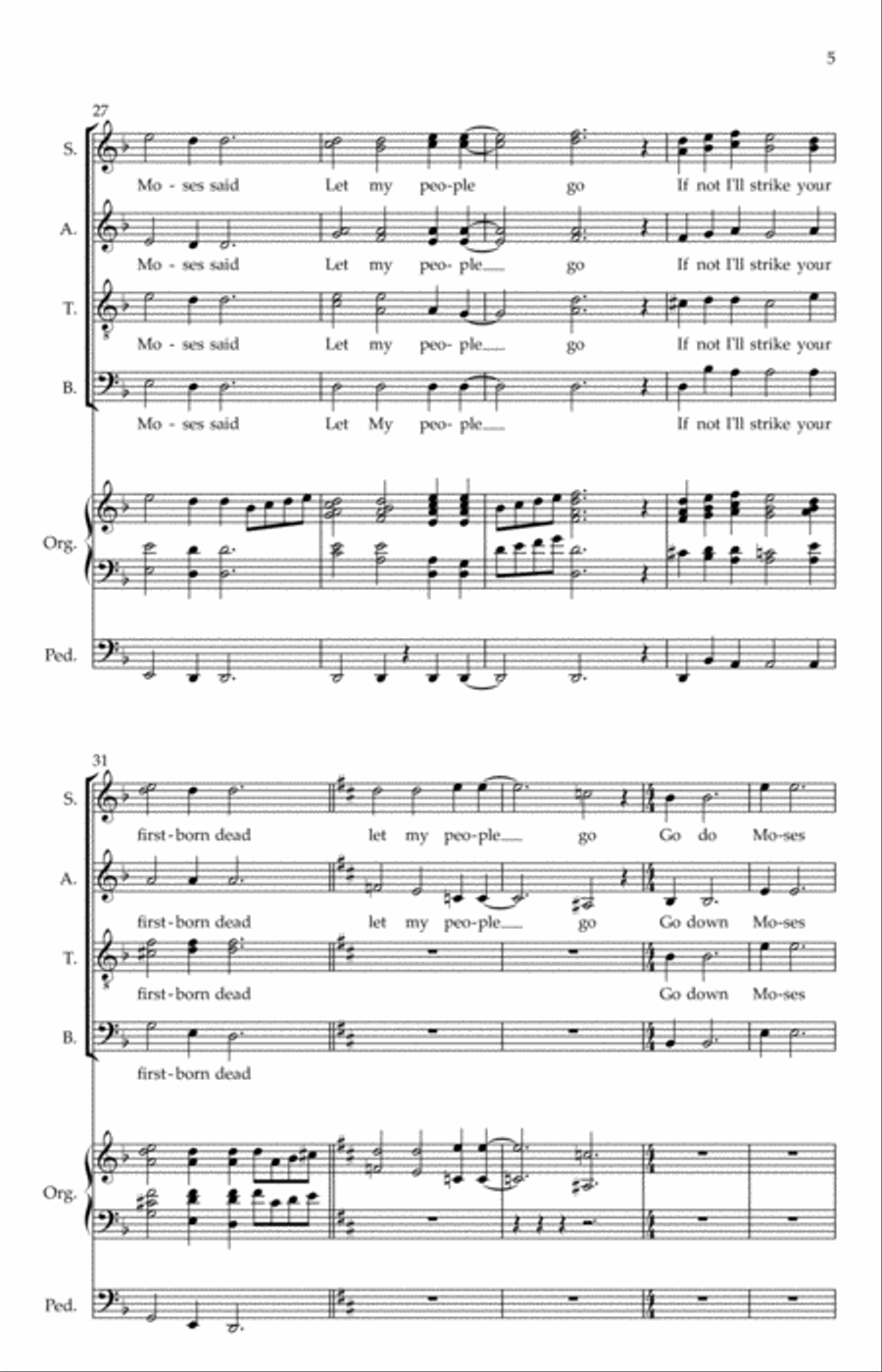 Let My People Go 4-Part scores gallery preview page 5