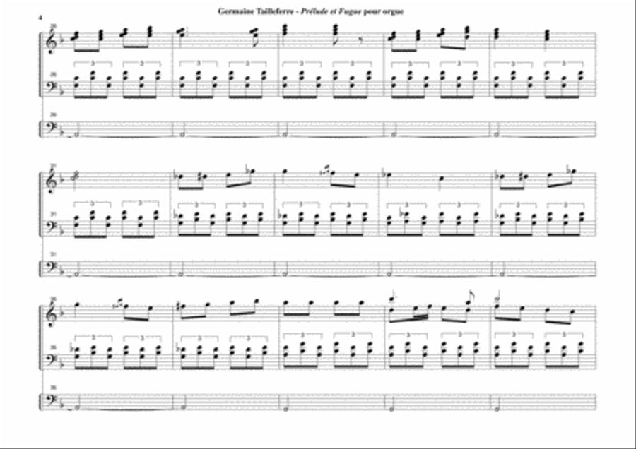 Germaine Tailleferre: Prelude and Fugue for organ Organ Solo scores gallery preview page 4