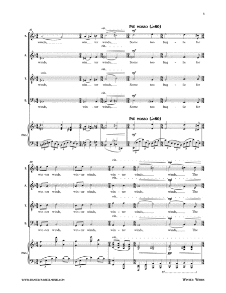 Winter Winds - SATB Choir with Piano (Op. 15) image number null