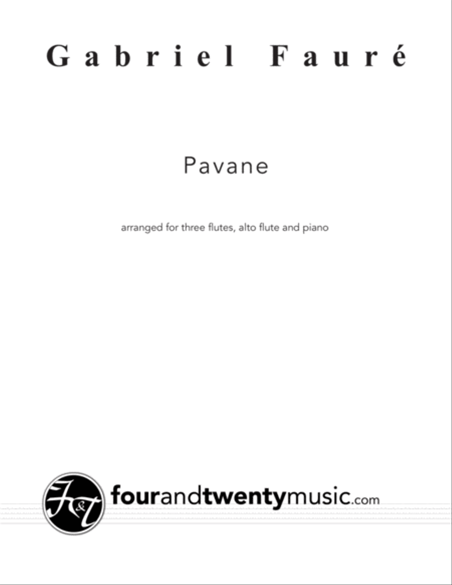 Pavane, Op 50, arranged for flute choir / ensemble and piano Flute Choir scores gallery preview page 1