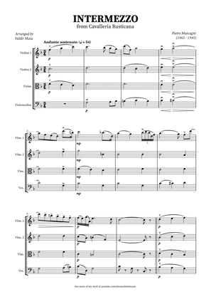 Intermezzo from Cavalleria Rusticana for String Quartet in F Major