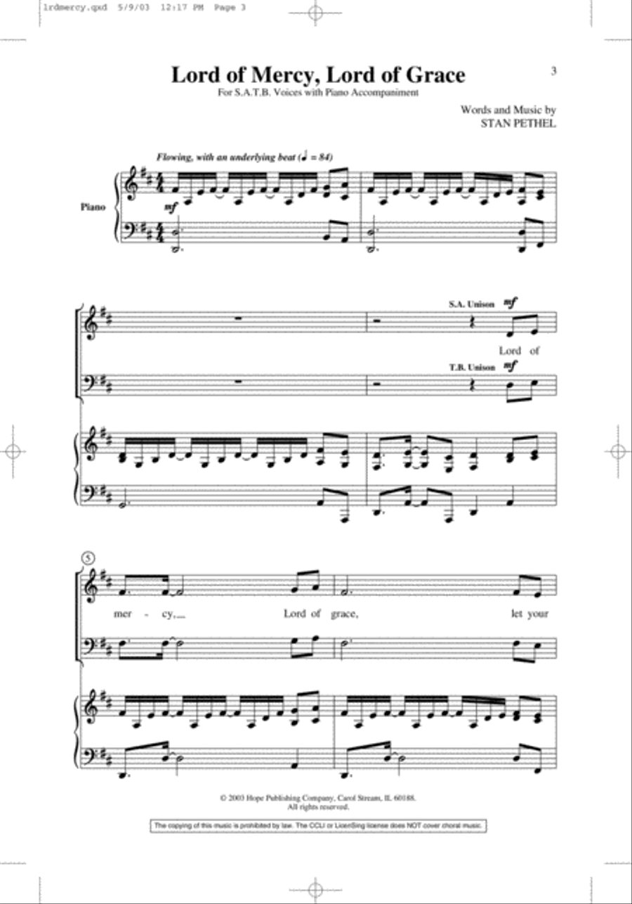 Lord of Mercy, Lord of Grace 4-Part scores gallery preview page 2