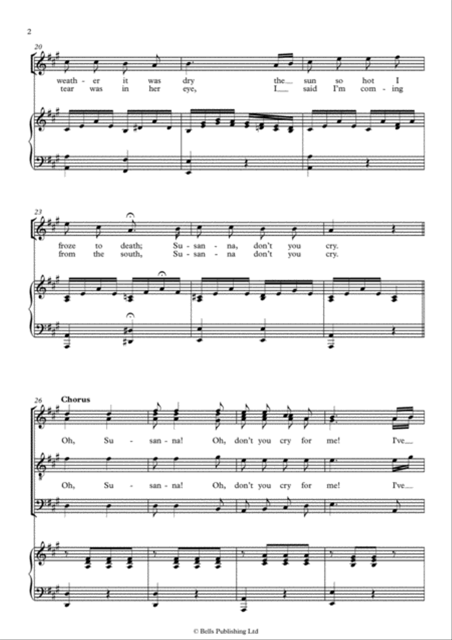 Oh! Susanna (A Major) Oh! Susanna (A Major) SATTB scores gallery preview page 2