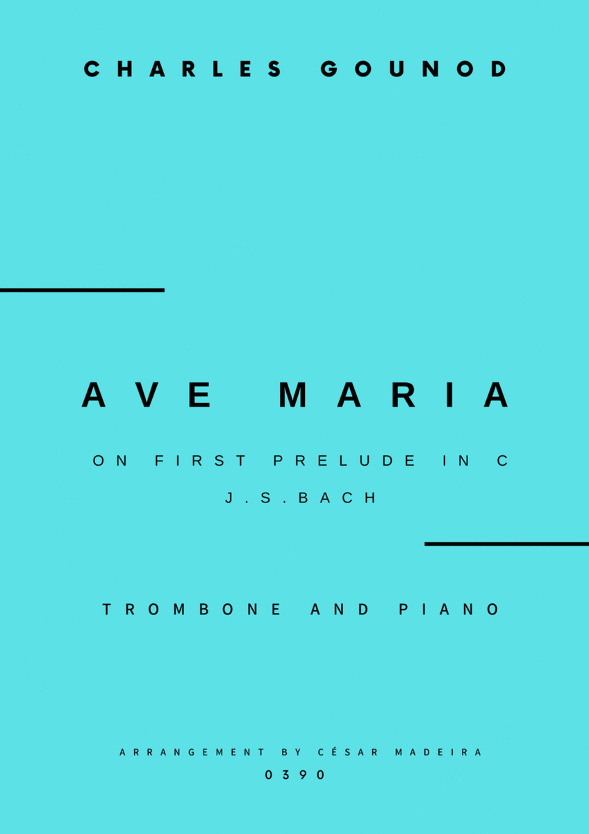 Ave Maria by Bach/Gounod - Trombone and Piano (Full Score and Parts) image number null