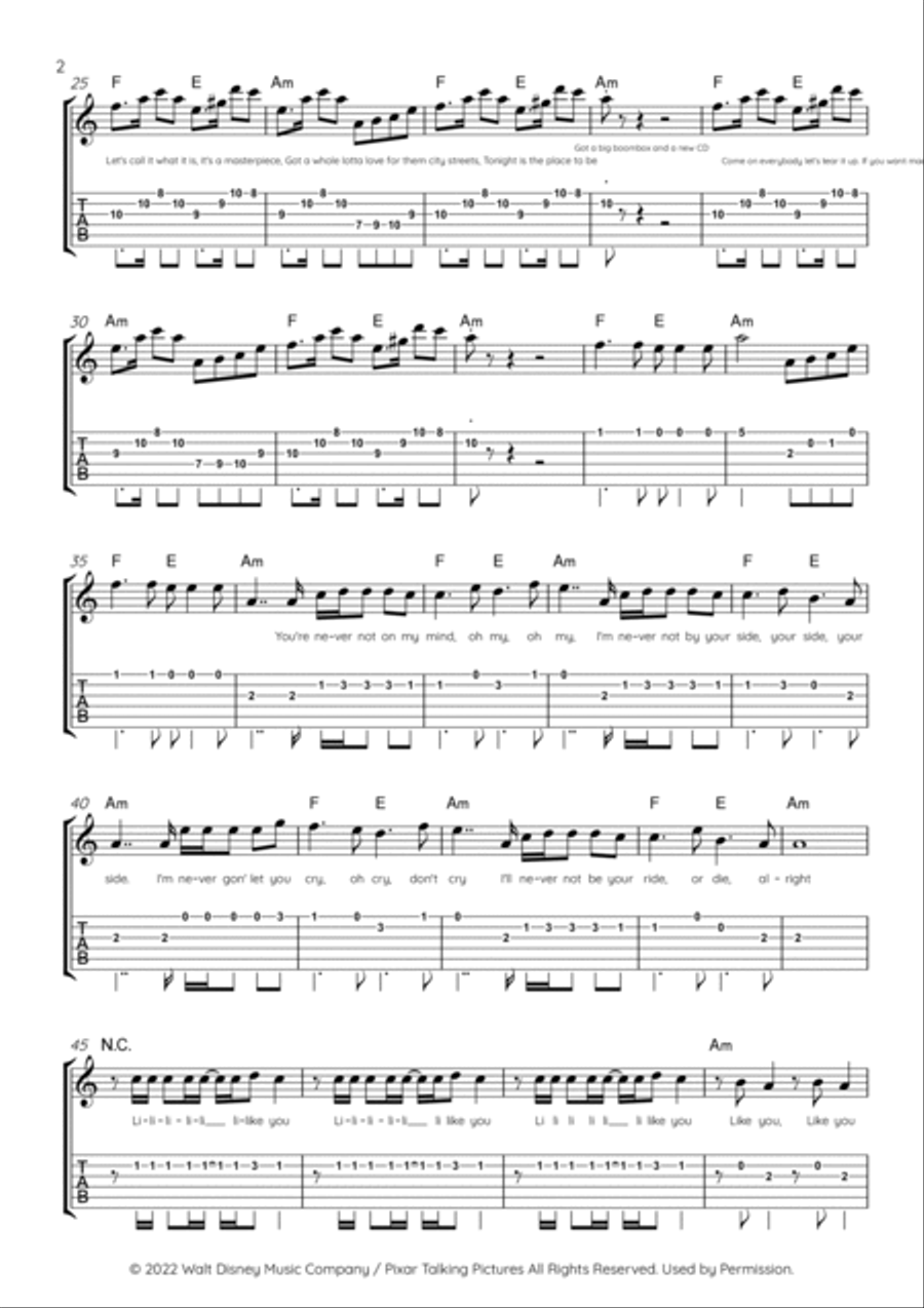Nobody Like U Electric Guitar scores gallery preview page 2