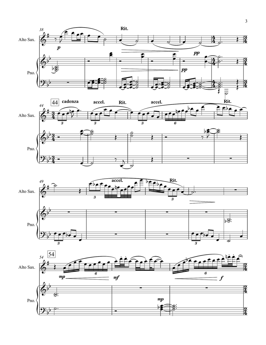 Rhapsody for Alto Saxophone and Piano Alto Saxophone scores gallery preview page 3