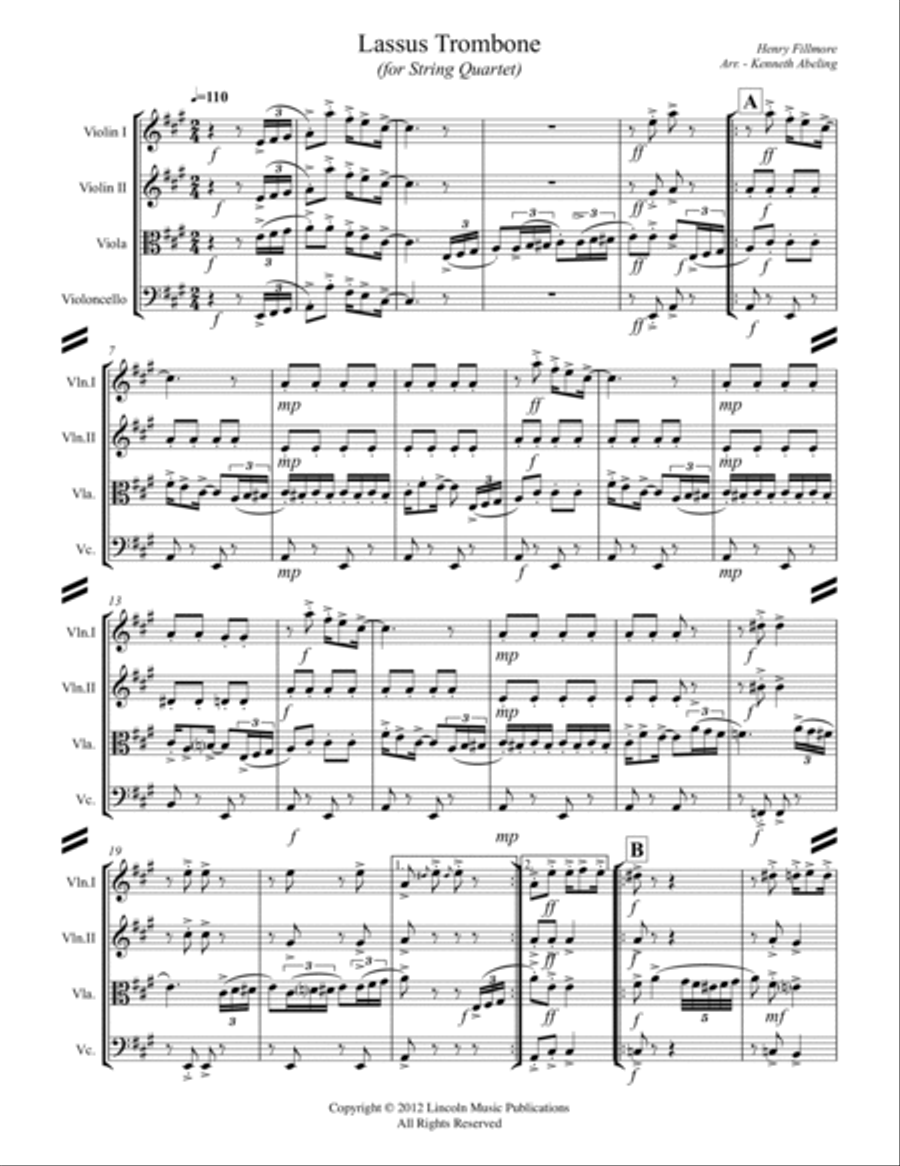 Lassus Trombone (for String Quartet) String Quartet scores gallery preview page 2