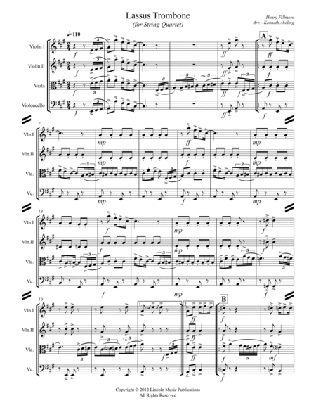Lassus Trombone (for String Quartet) image number null