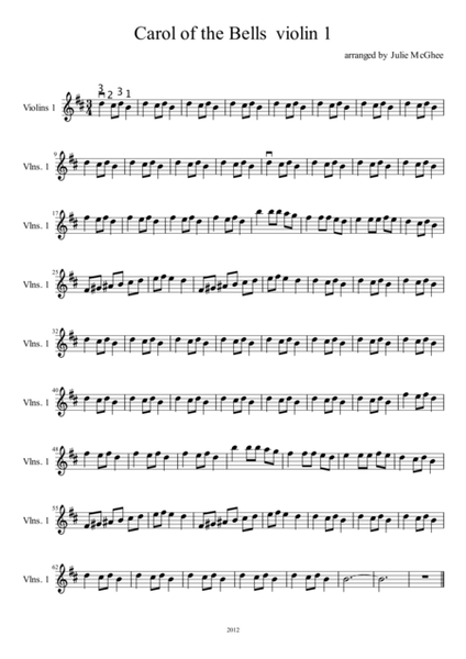 Carol of The Bells for Strings (Violin 1) image number null