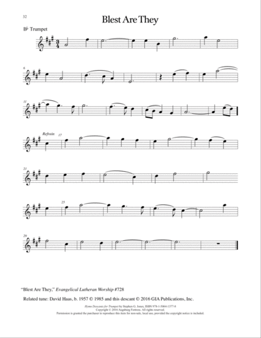 Hymn Descants for Trumpet C Trumpet scores gallery preview page 33