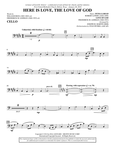 Here Is Love, the Love of God - Cello