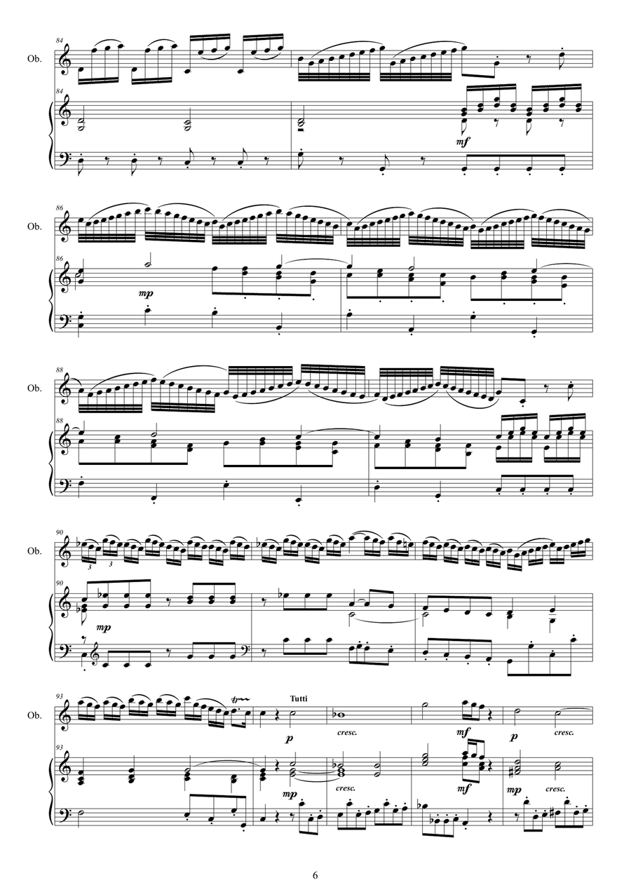 Vivaldi - Oboe Concerto in C major RV 447 for Oboe and Piano - Score and Oboe part Piano scores gallery preview page 6
