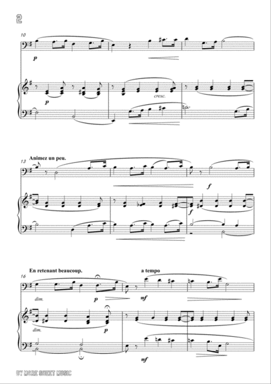 Massenet-Elégie, for Cello and Piano Piano scores gallery preview page 4
