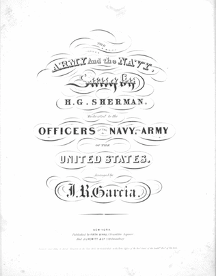 Book cover for Army and the Navy. Sung by H.G. Sherman