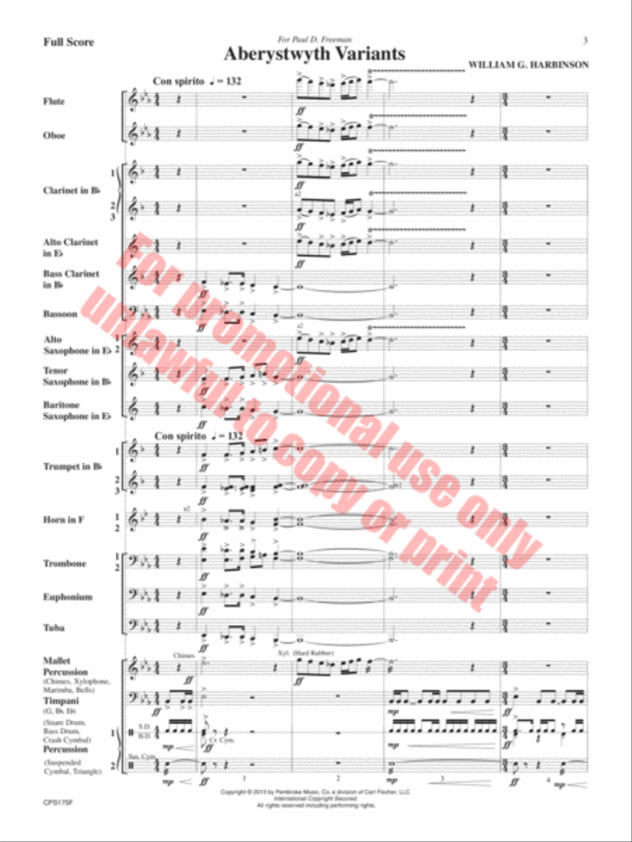 Aberystwyth Variants Aberystwyth Variants Concert Band scores gallery preview page 4