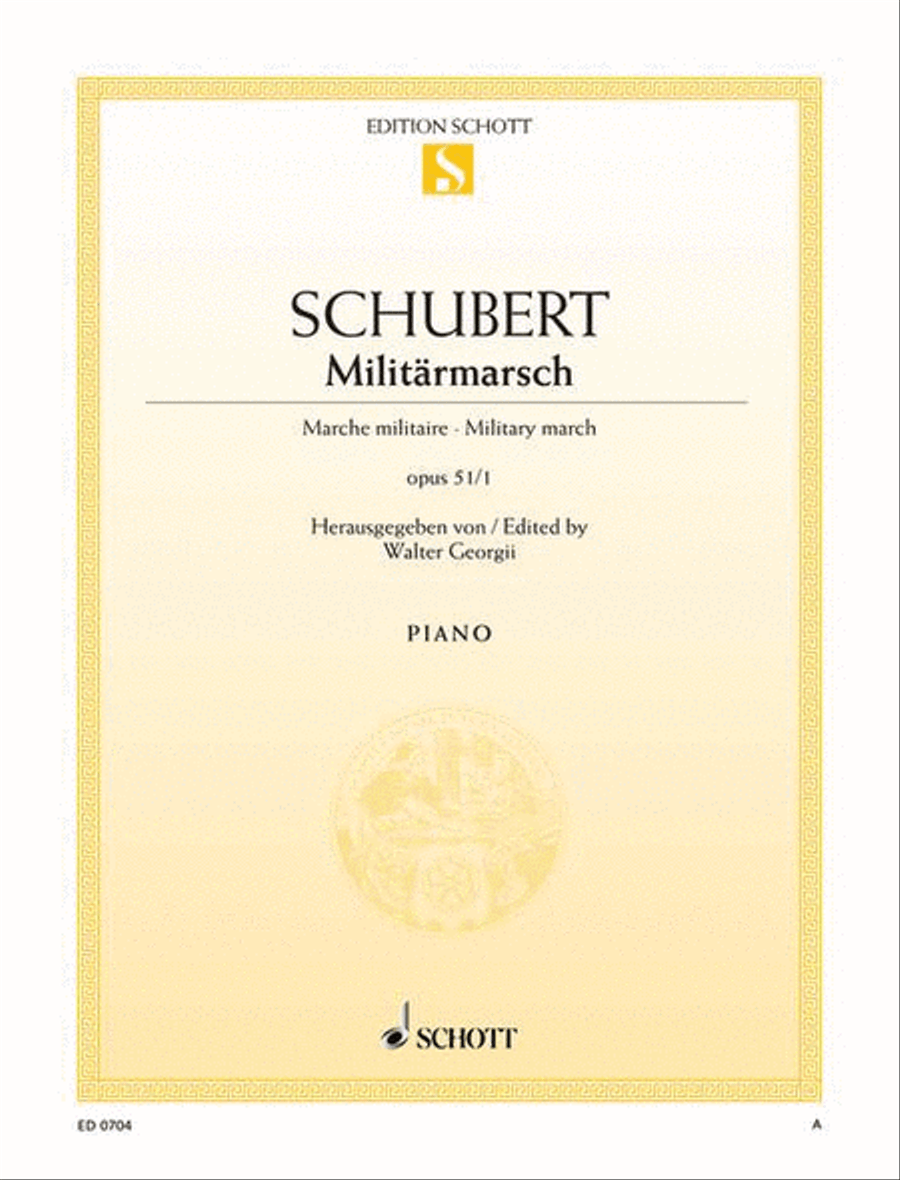 Military march D major, Op. 51/1 D 733/1 Piano Solo scores gallery preview page 1