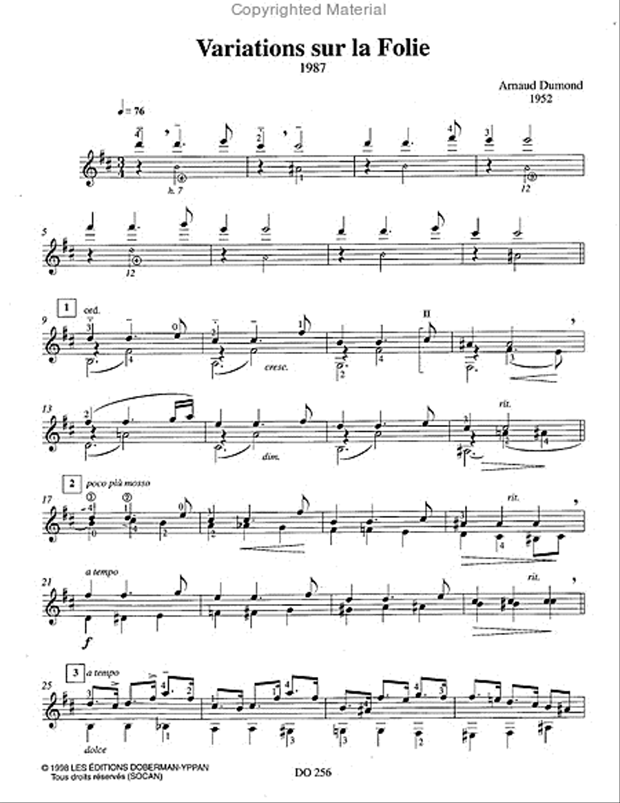 Variations sur la Folie Variations sur la Folie Classical Guitar scores gallery preview page 2