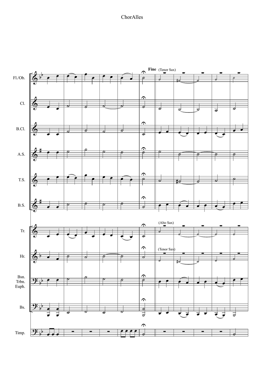 ChorAlles - Easy Chorales for Junior or Beginning Band (grade 1) image number null