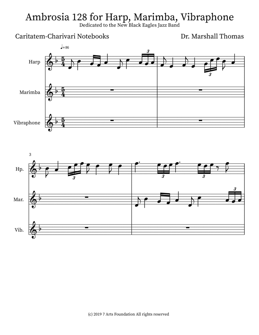 Ambrosia 128 for Harp, Marimba, Vibraphone