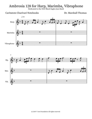 Book cover for Ambrosia 128 for Harp, Marimba, Vibraphone