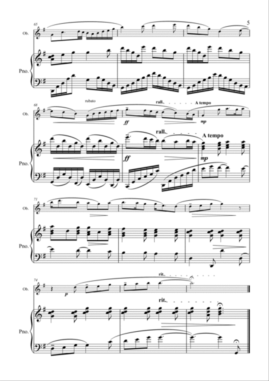 Burns Songs - Set 1 - Oboe & Piano - TK Murray Piano scores gallery preview page 5