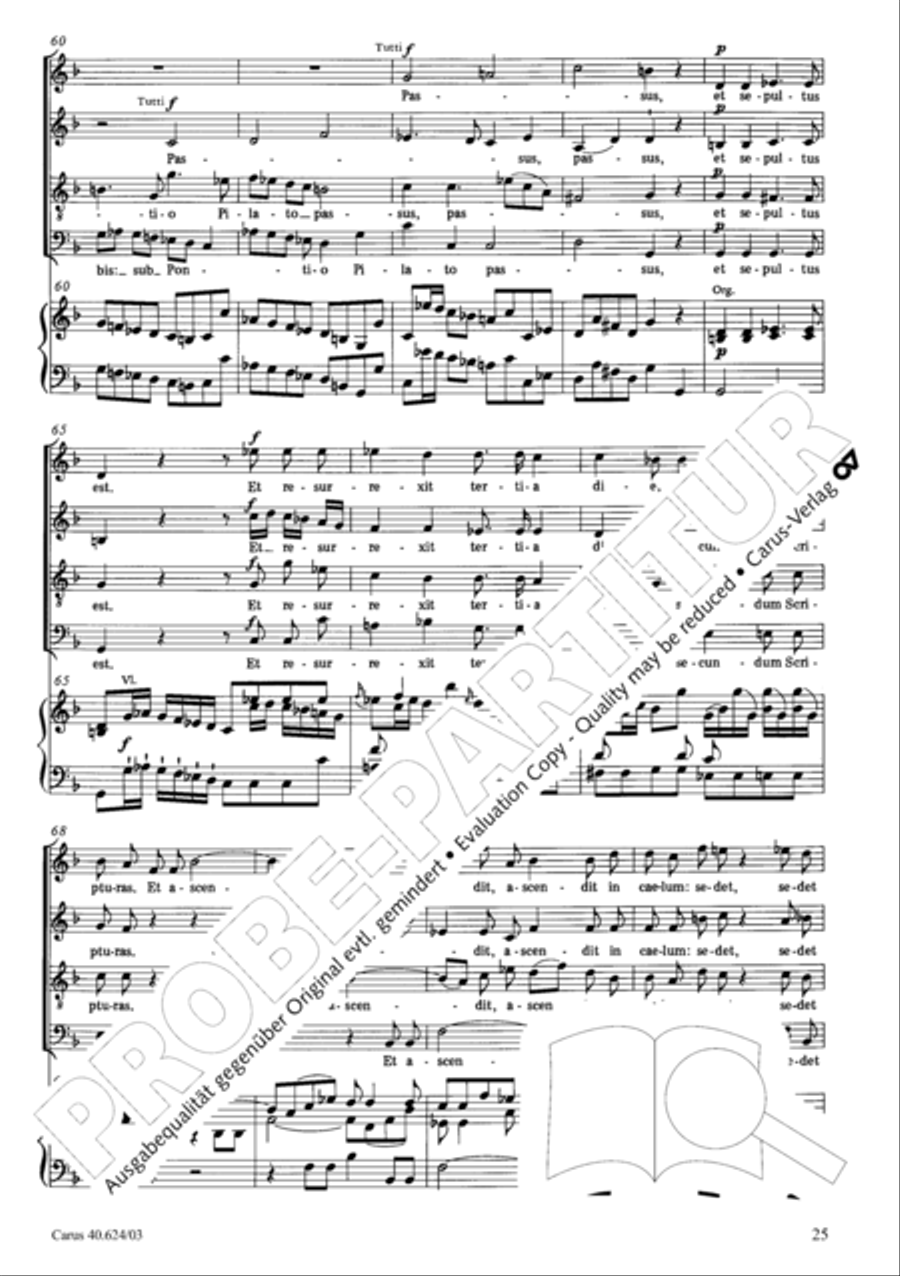 Missa brevis in F major 4-Part scores gallery preview page 26