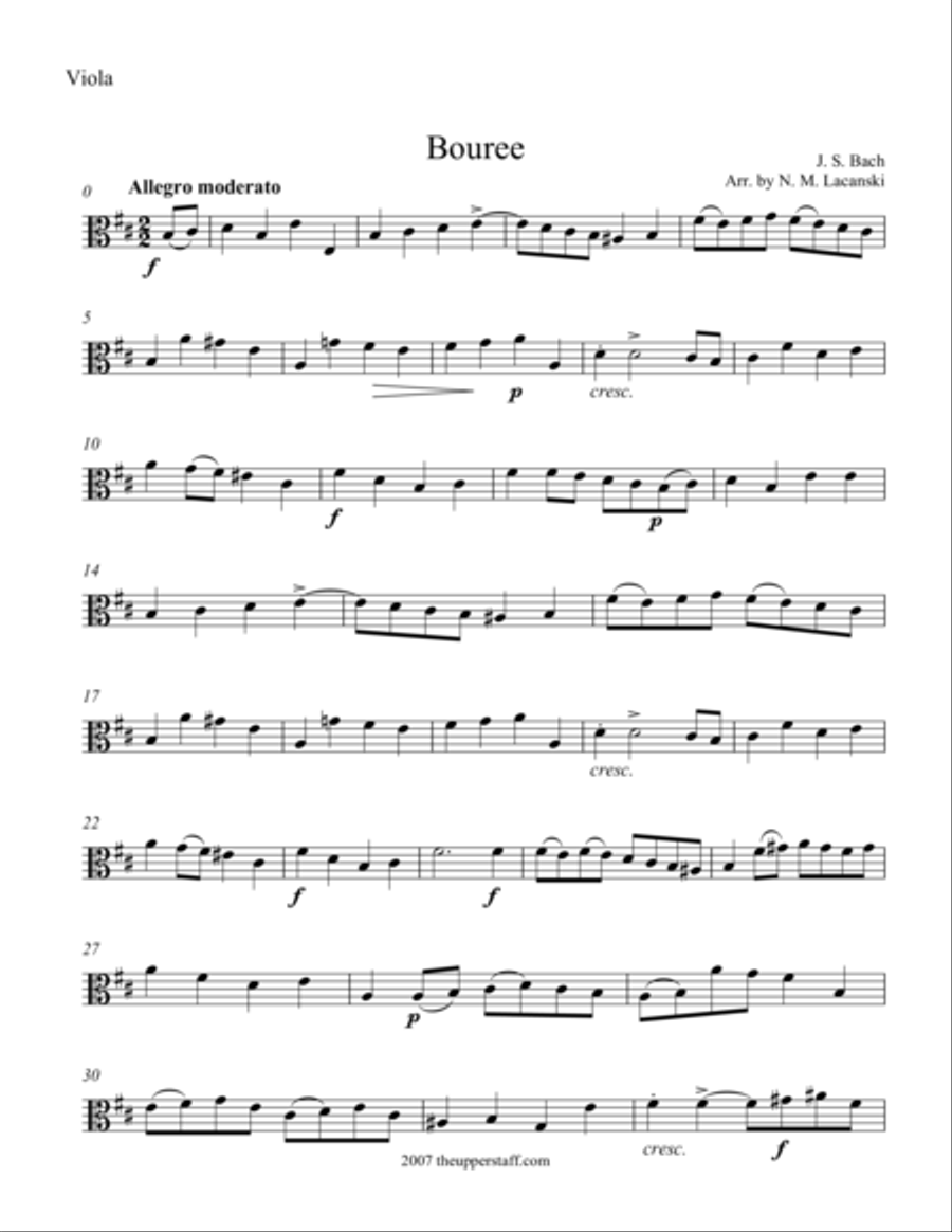 Bouree Flute scores gallery preview page 1