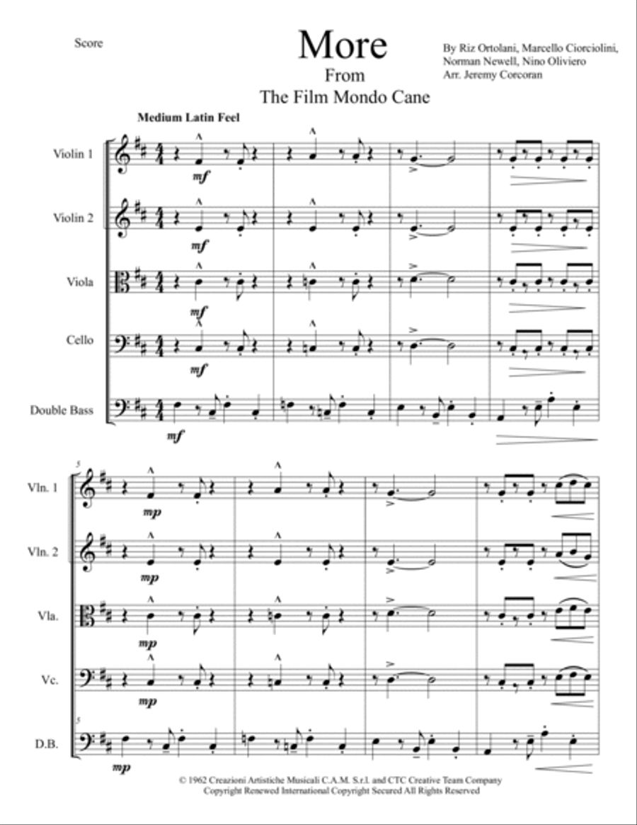 More (ti Guarderò Nel Cuore) String Orchestra scores gallery preview page 2
