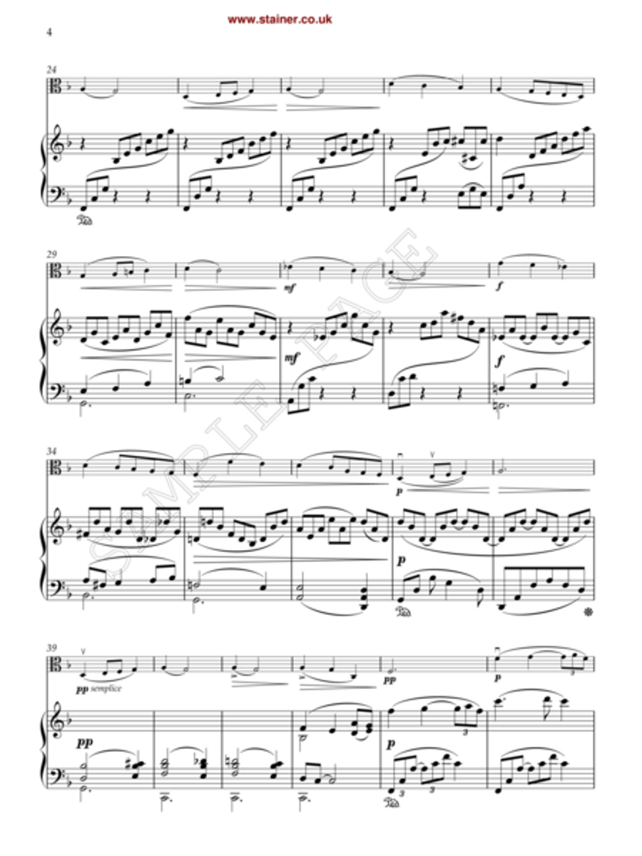 Romance and Valse Russe. Vla & Pf Piano Accompaniment scores gallery preview page 3