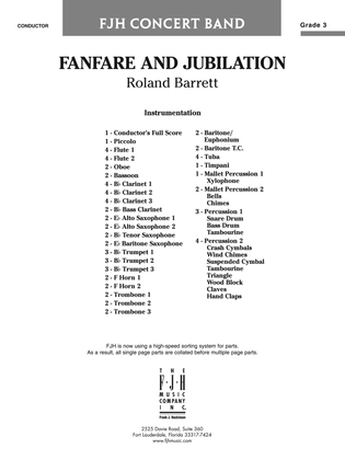 Fanfare and Jubilation: Score