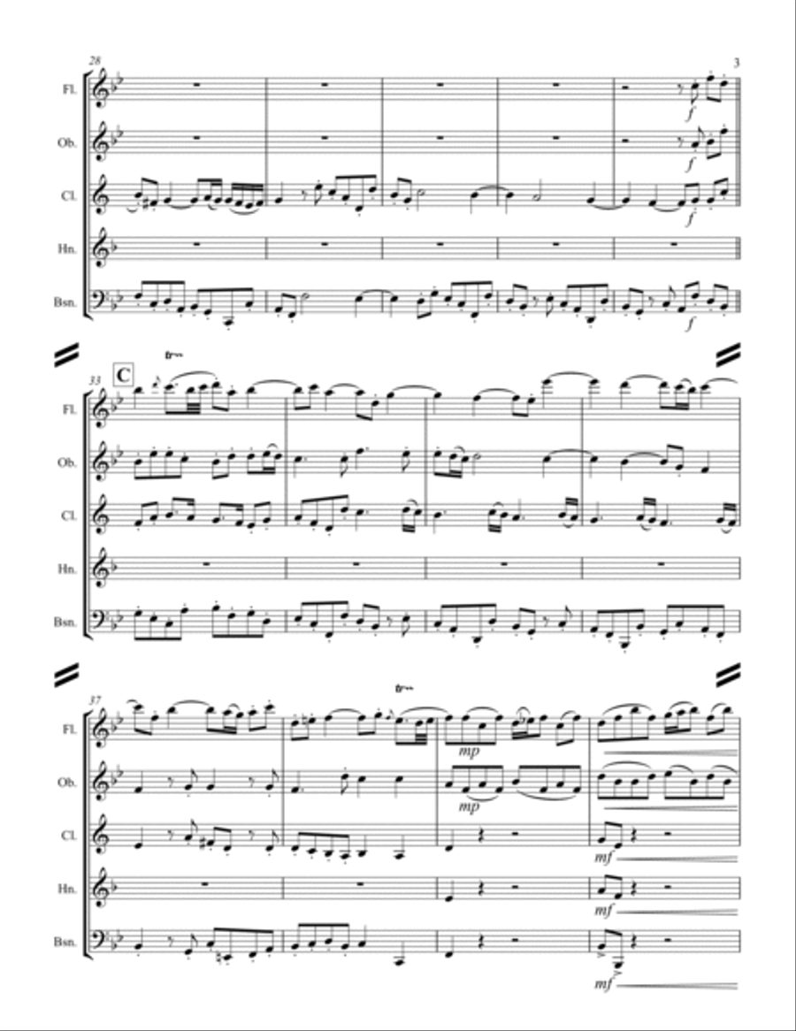 Handel - Water Music Suite No. I Movements 1-9 (for Woodwind Quintet) Woodwind Quintet scores gallery preview page 4