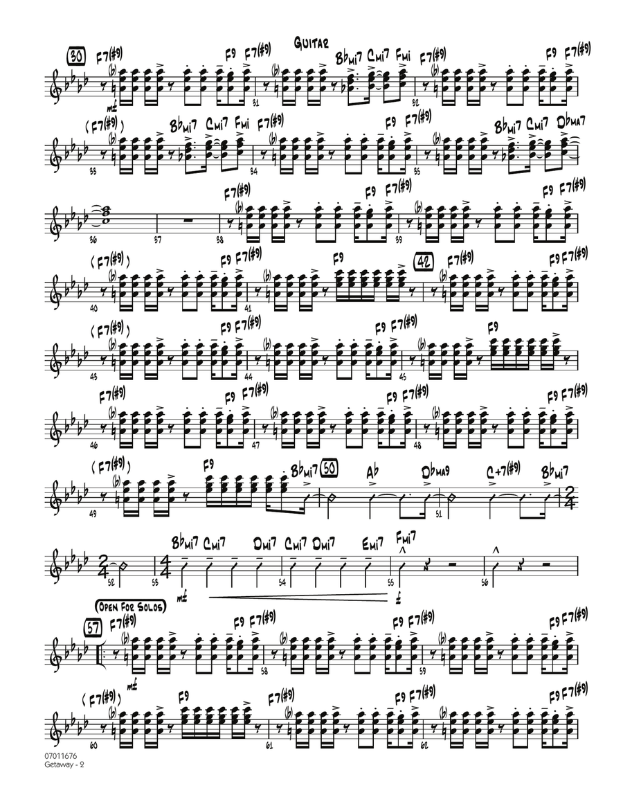 Getaway - Guitar Getaway - Guitar Part scores gallery preview page 2
