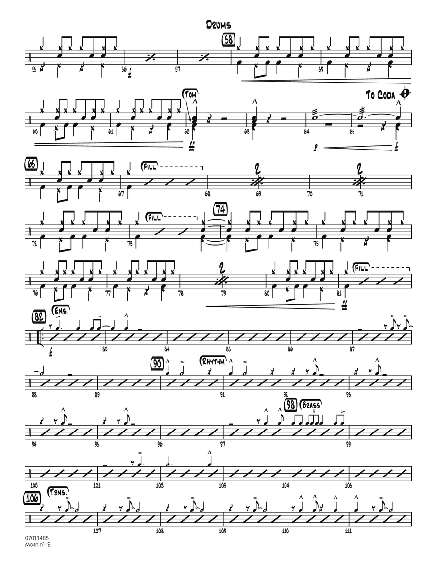Moanin' - Drums Jazz Ensemble scores gallery preview page 2