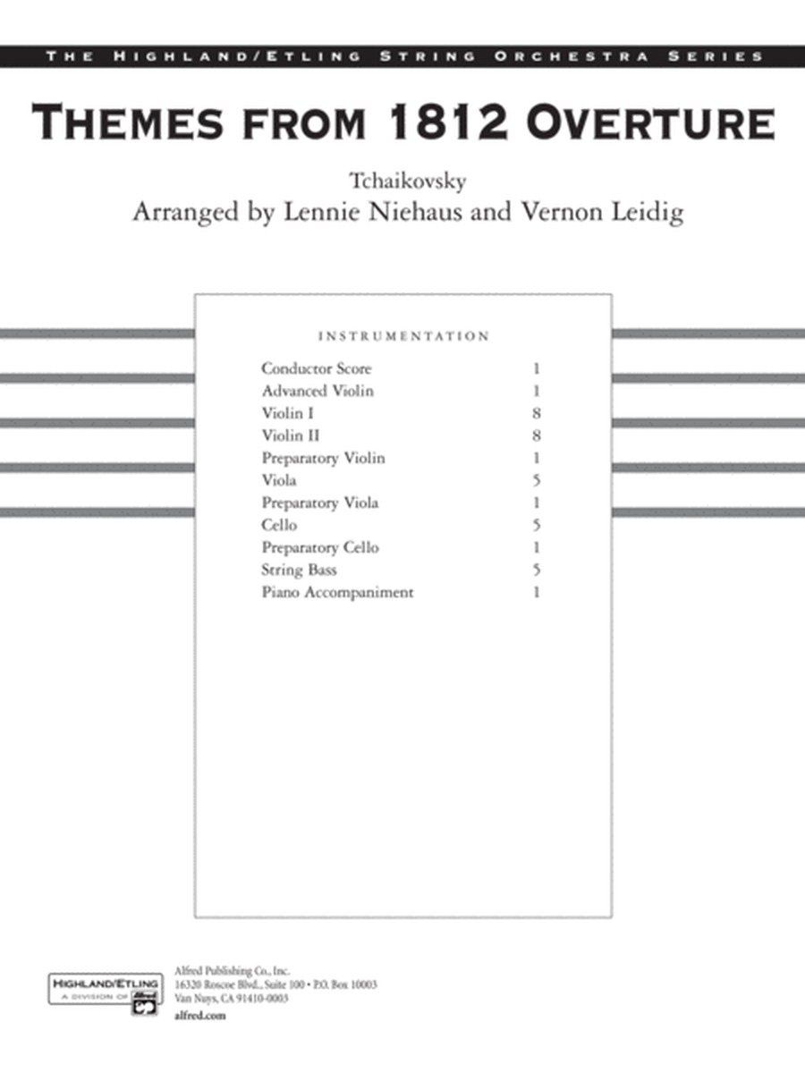 Themes from the 1812 Overture: Score