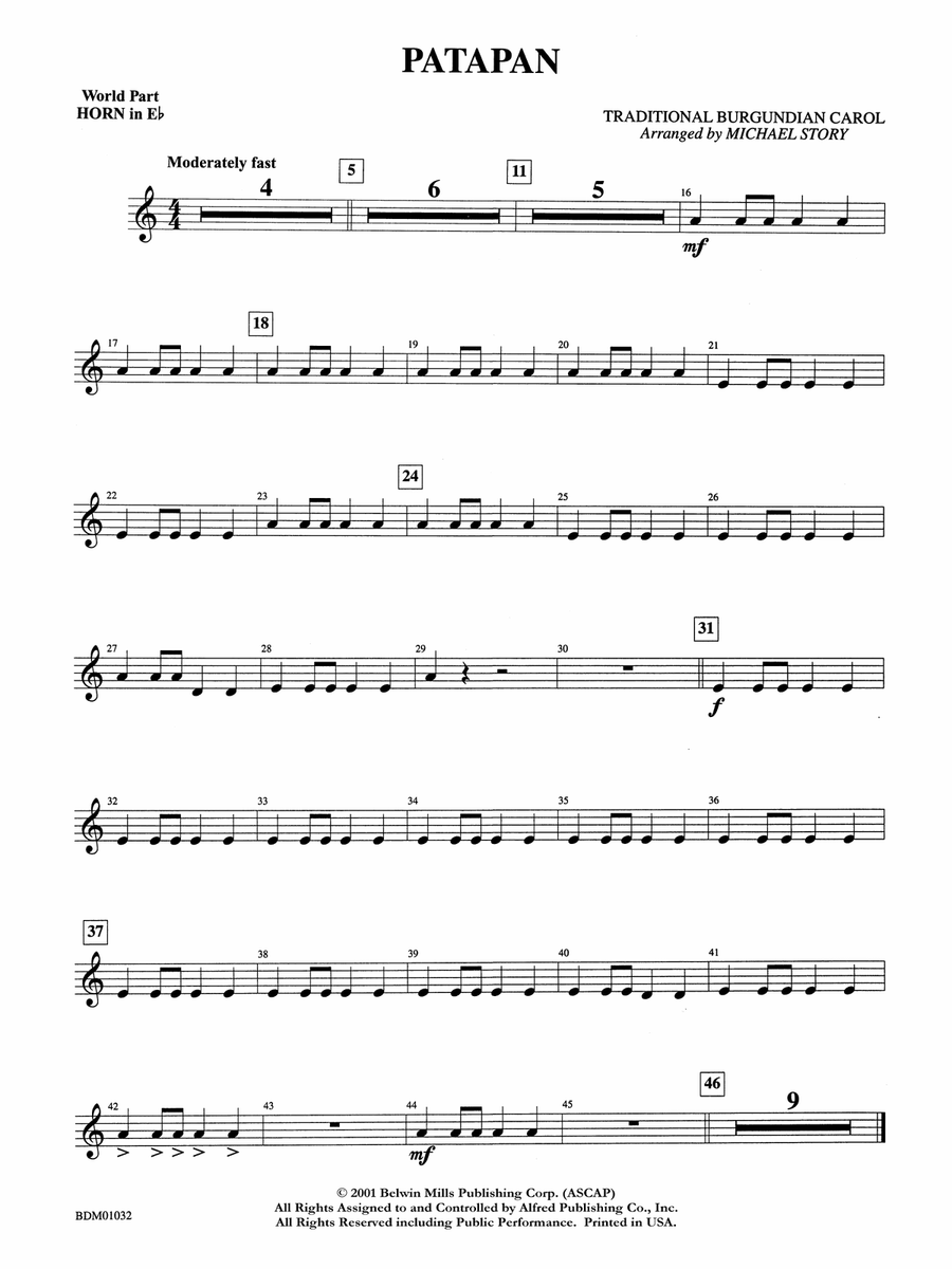 Patapan: WP 1st Horn in E-flat